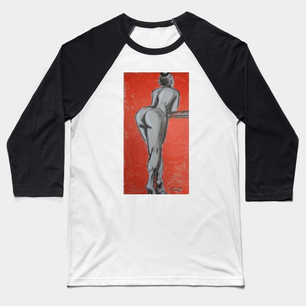 Posture 5 - Female Nude Baseball T-Shirt by CarmenT